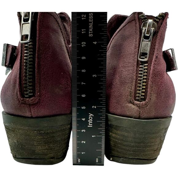 Not Rated Ankle Booties Womens 9 Burgundy Cutout Faux Leather Whimisgoth - Picture 11 of 15